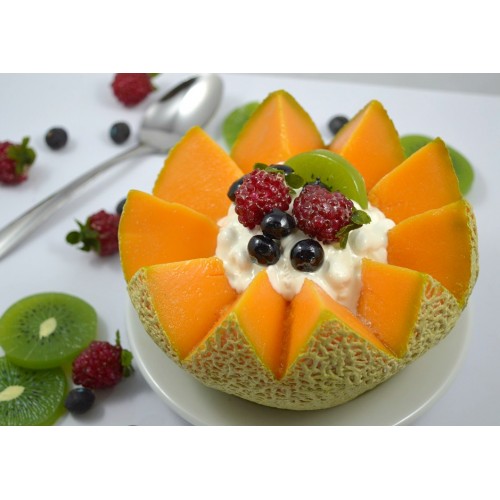 Cantaloupe Crown with Fruit & Cottage Cheese
